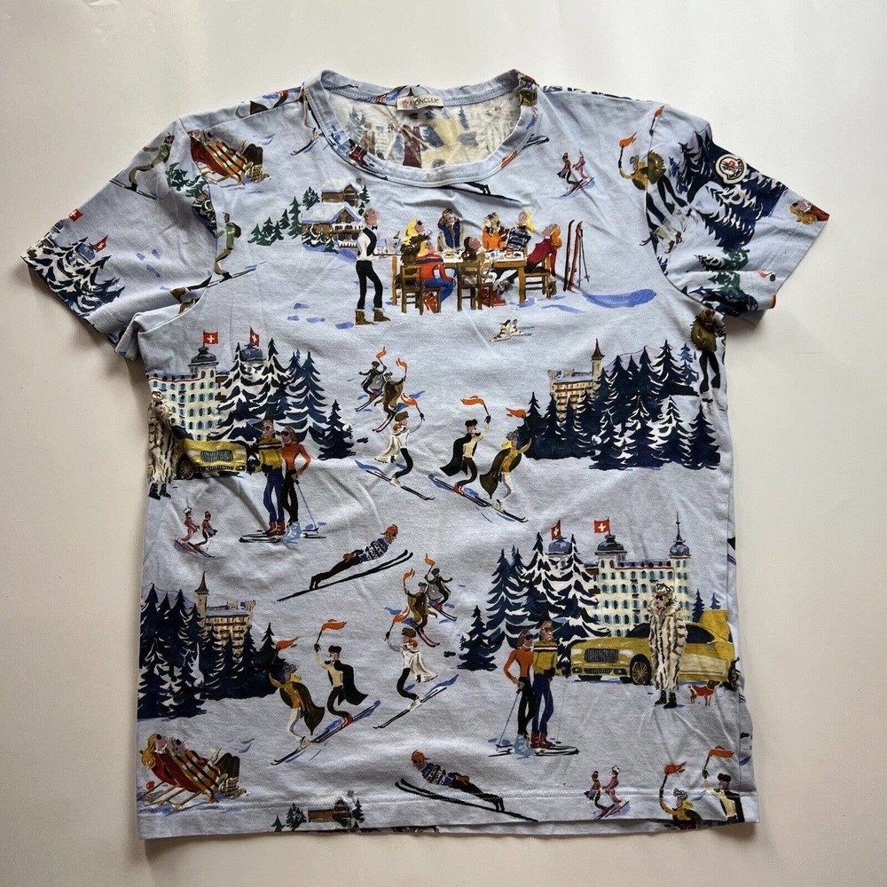 Moncler x Jean-Philippe Delhomme Blue Tee Shirt size small authentic